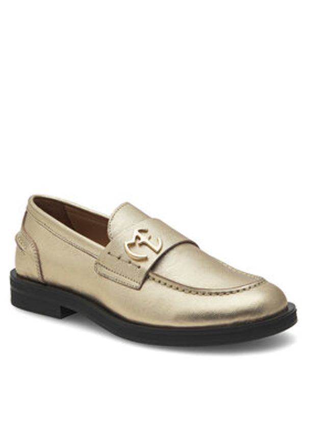 Eva Minge Loafersy MICHELLE-0107 Złoty. Kolor: złoty. Materiał: skóra