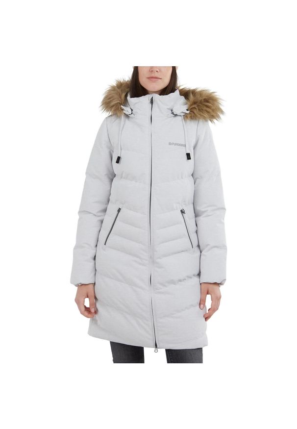 FUNDANGO - Kurtka damskie Fundango Puppis Padded Jacket. Kolor: szary. Materiał: skóra, poliester, materiał, puch. Sezon: zima. Sport: turystyka piesza