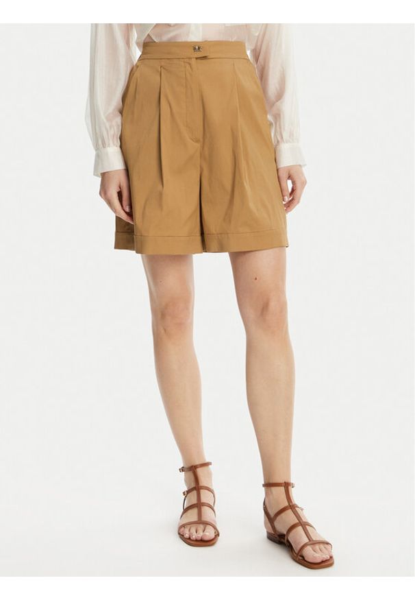 Max Mara Beachwear Bermudy Sultano 2516141019 Brązowy Relaxed Fit. Kolor: brązowy. Materiał: bawełna