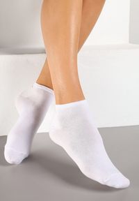 Renee - Białe Bawełniane Skarpety Stopki 3-Pack Venandrella. Kolor: biały. Materiał: bawełna