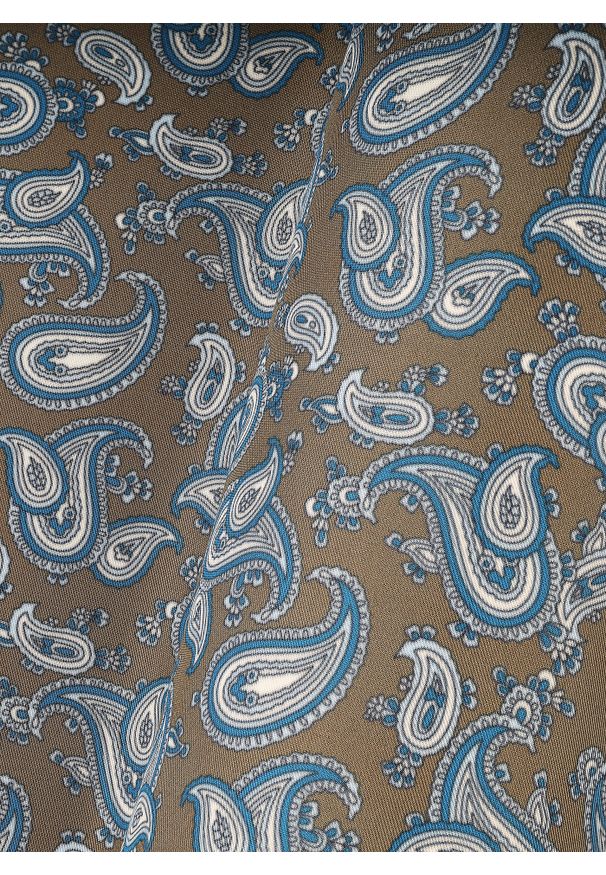 Pako Lorente - PAKO LORENTE - Brązowa poszetka męska paisley. Kolor: brązowy. Materiał: poliester. Wzór: paisley
