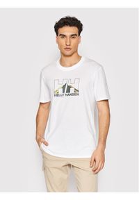 Helly Hansen T-Shirt Nord Graphic 62978 Biały Regular Fit. Kolor: biały. Materiał: bawełna