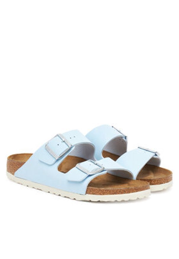 Birkenstock Klapki Arizona 1030896 Błękitny. Kolor: niebieski. Materiał: skóra