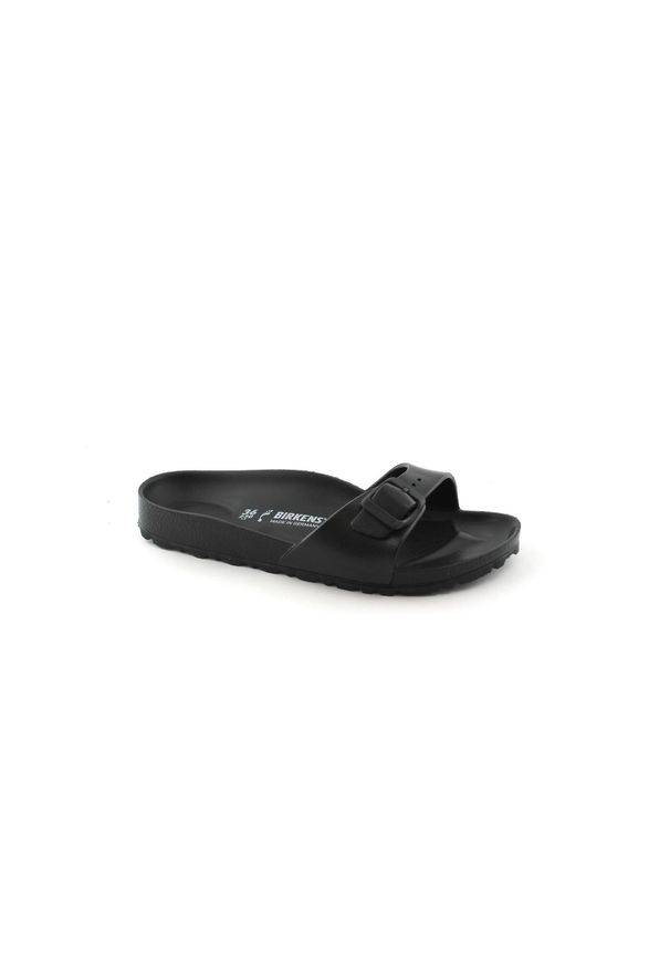 Klapki damskie Birkenstock Eva Madrid Black Eva. Kolor: czarny. Materiał: syntetyk, materiał. Styl: sportowy