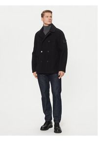 Stone Island Płaszcz wełniany 8115441F5 Czarny Regular Fit. Kolor: czarny. Materiał: wełna #5