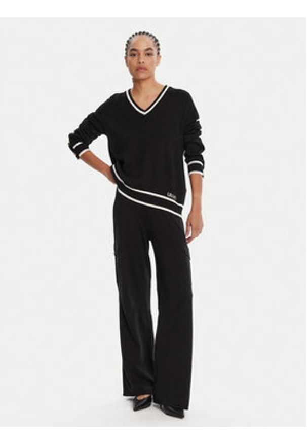 Liu Jo Sport Sweter TF5229 MS59L Czarny Regular Fit. Kolor: czarny. Materiał: syntetyk. Styl: sportowy