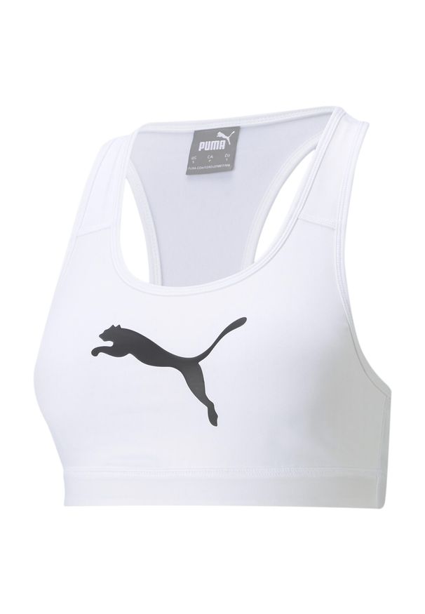 Stanik sportowy damski Puma Mid Impact 4Keeps Bra. Kolor: biały, wielokolorowy, czarny