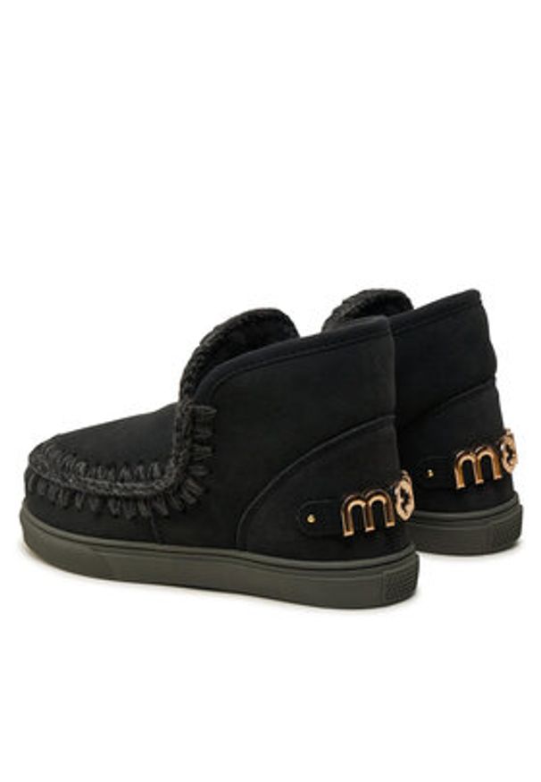 Mou Śniegowce Eskimo Sneaker Big Metal Logo FW111008A Czarny. Kolor: czarny. Materiał: skóra