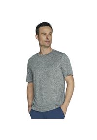 skechers - T-shirt sportowy z krótkim rękawem męski Skechers GO DRI Charge Tee. Kolor: szary. Materiał: poliester. Długość rękawa: krótki rękaw. Długość: krótkie