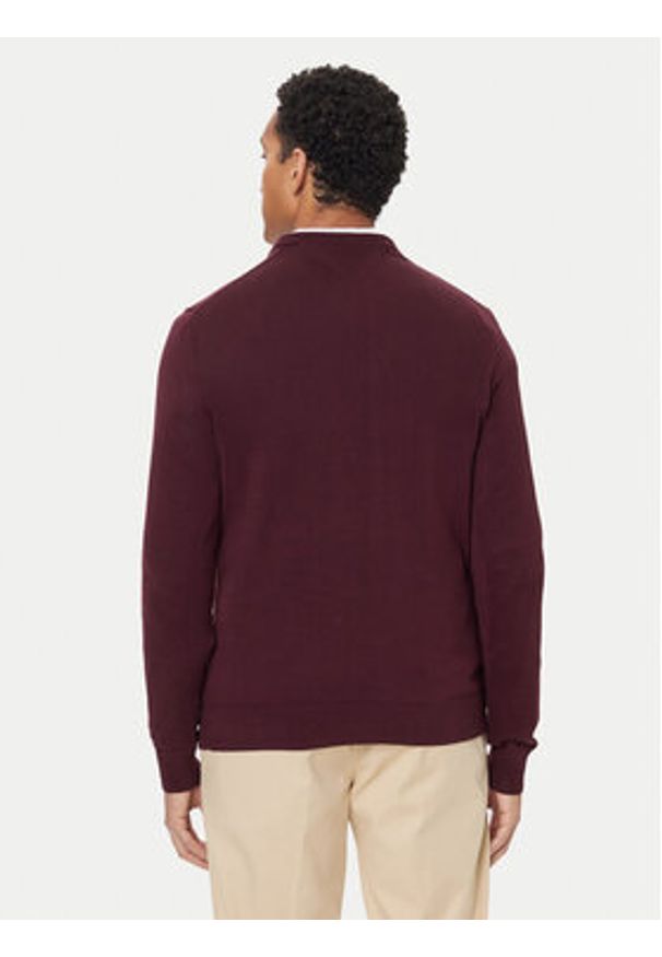 TOMMY HILFIGER - Tommy Hilfiger Sweter Essential Ssnl MW0MW39999 Bordowy Regular Fit. Kolor: czerwony. Materiał: bawełna