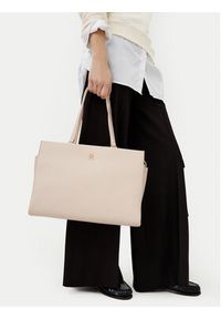 TOMMY HILFIGER - Tommy Hilfiger Torebka Th Legacy Tote AW0AW17197 Écru. Materiał: skórzane #5