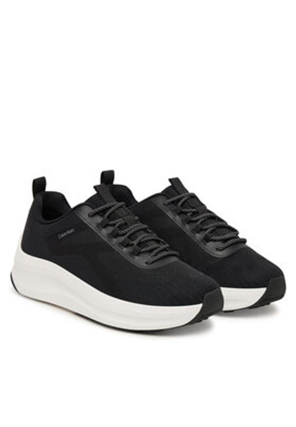 Calvin Klein Sneakersy Andrea - Chunky Ck Stripe Runner Trainers HM0HM02158 Czarny. Kolor: czarny. Materiał: materiał
