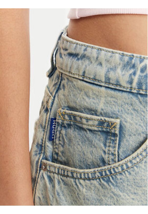Hugo - HUGO Spódnica jeansowa Gami 50534755 Niebieski Regular Fit. Kolor: niebieski. Materiał: bawełna