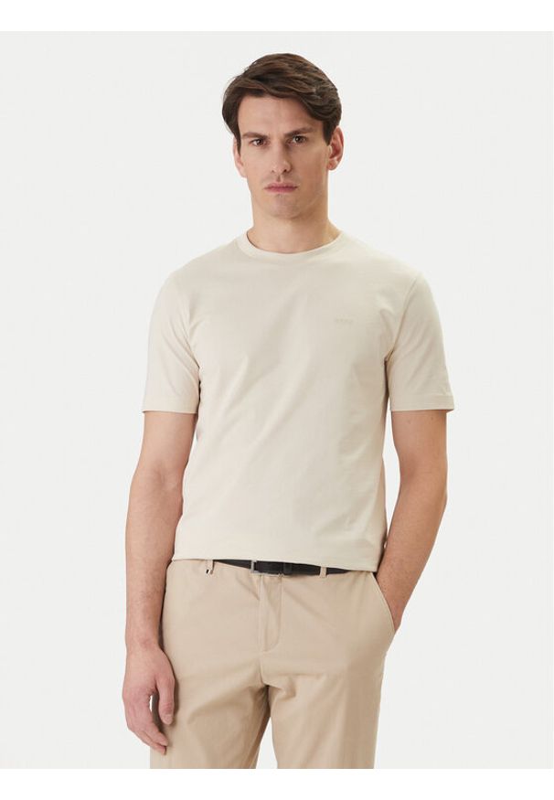 BOSS T-Shirt Thompson 01 50468347 Beżowy Regular Fit. Kolor: beżowy. Materiał: bawełna