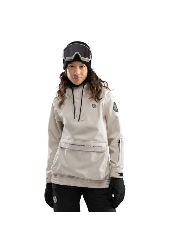 Damska kurtka snowboardowa Sporty zimowe SIROKO W3-W Haboob. Kolor: beżowy. Materiał: softshell, materiał. Sezon: zima. Sport: snowboard