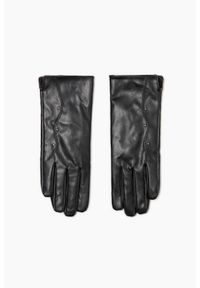 MOODO - Rękawiczki z dżetami ze skóry ekologicznej czarne. Kolor: czarny. Materiał: skóra ekologiczna #1
