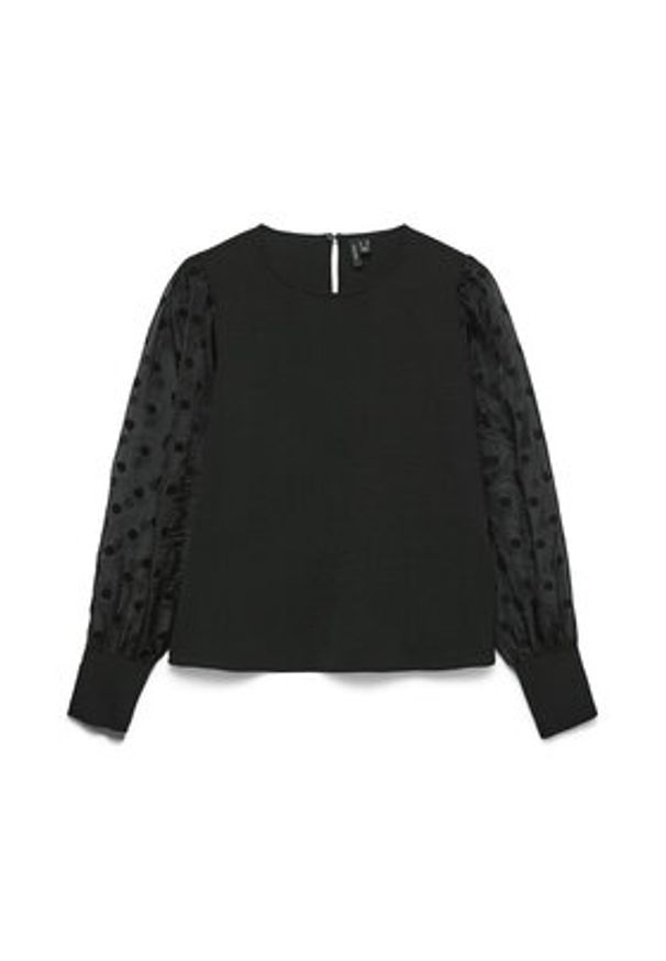 Vero Moda Bluzka Alva 10337474 Czarny Regular Fit. Kolor: czarny. Materiał: syntetyk