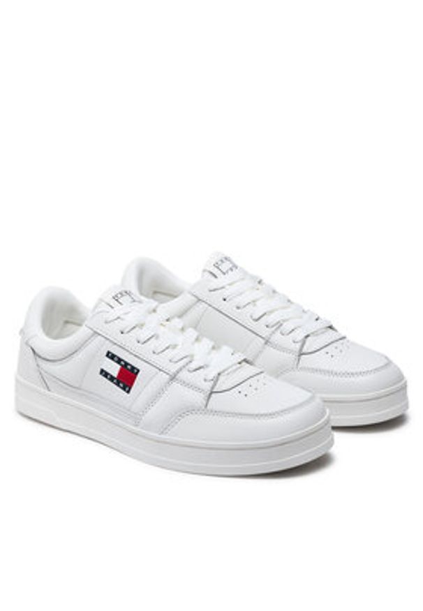 Tommy Jeans Sneakersy Tjm The Greenwich New Ess EM0EM01574 Biały. Kolor: biały. Materiał: skóra
