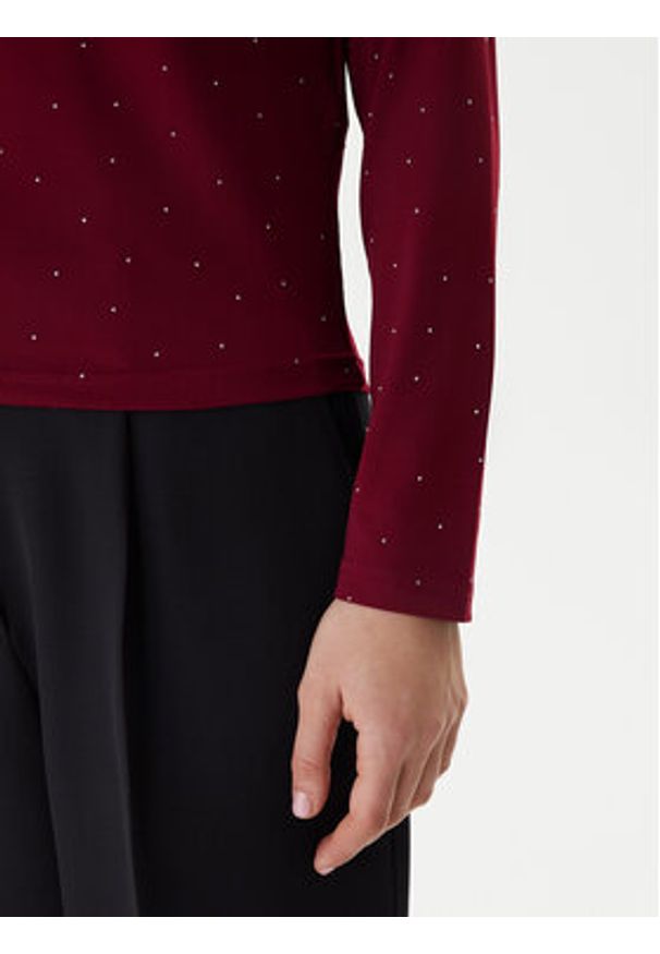 only - ONLY Bluzka Zita 15358986 Bordowy Regular Fit. Kolor: czerwony. Materiał: syntetyk