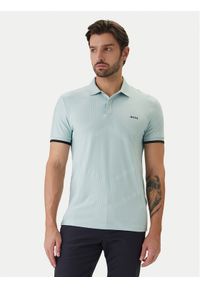 BOSS Polo Chip Hexa 50554561 Turkusowy Regular Fit. Typ kołnierza: polo. Kolor: turkusowy. Materiał: bawełna #1