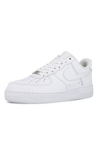 Nike - Buty do chodzenia dla dorosłych Air Force 1 Triple White. Kolor: biały. Materiał: syntetyk, tkanina, skóra, materiał. Model: Nike Air Force. Sport: turystyka piesza