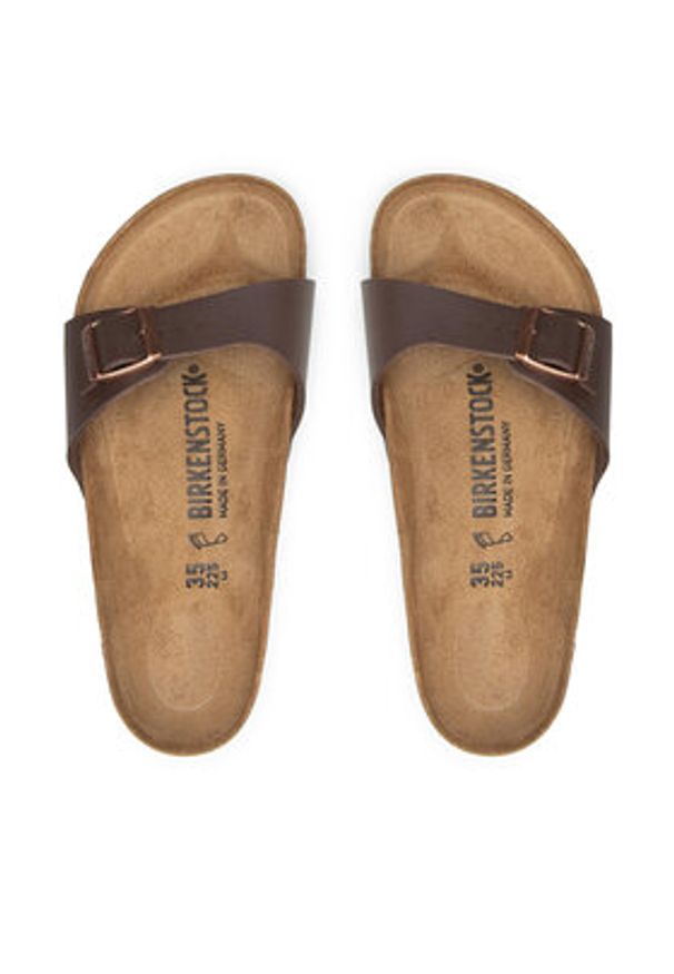 Birkenstock Klapki Madrid Bs 40391 Brązowy. Kolor: brązowy. Materiał: skóra