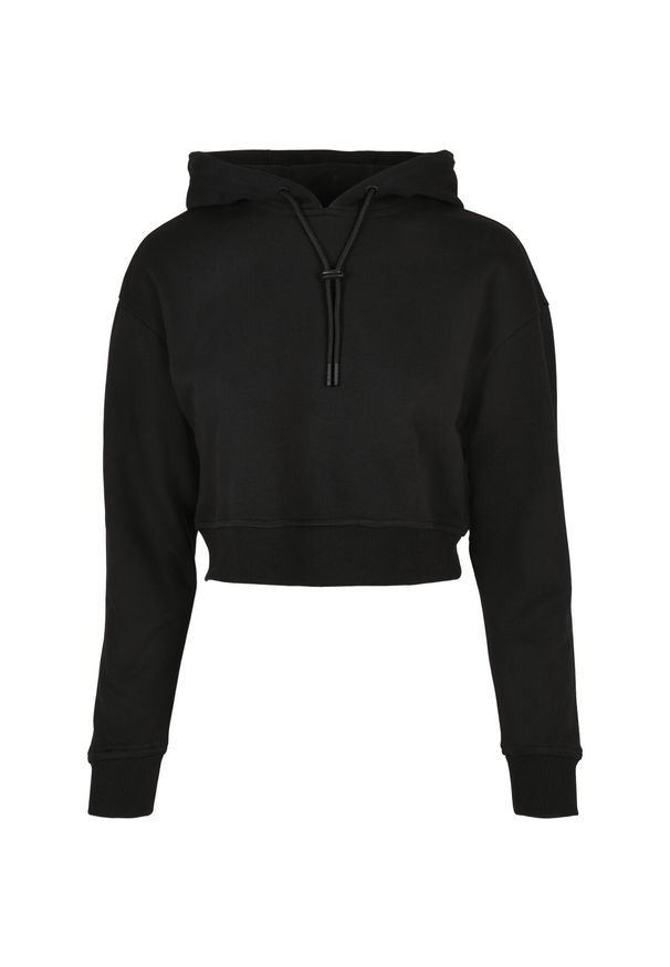 Bluza damska z kapturem Urban Classics krótka terry-Duże rozmiary. Typ kołnierza: kaptur. Kolor: czarny. Długość: krótkie