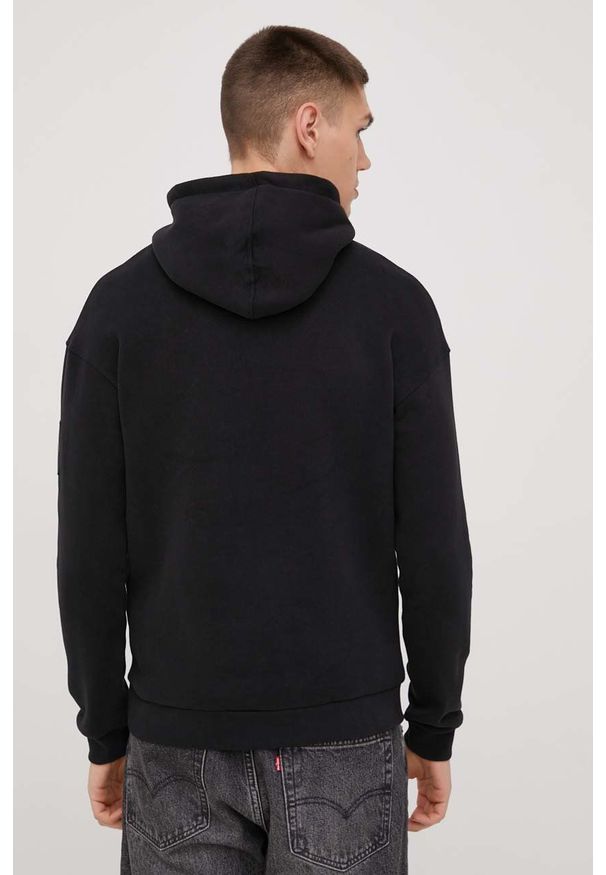 Jack & Jones bluza męska kolor czarny z kapturem gładka. Typ kołnierza: kaptur. Kolor: czarny. Wzór: gładki