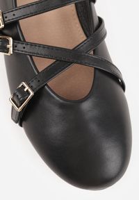 Born2be - Czarne Balerinki Vices w Stylu Mary Jane ze Skórzaną Wkładką Nalievre. Okazja: na co dzień, na randkę, na spotkanie biznesowe. Zapięcie: sprzączka. Kolor: czarny. Materiał: skóra. Obcas: na płaskiej podeszwie. Styl: casual, biznesowy, elegancki #5