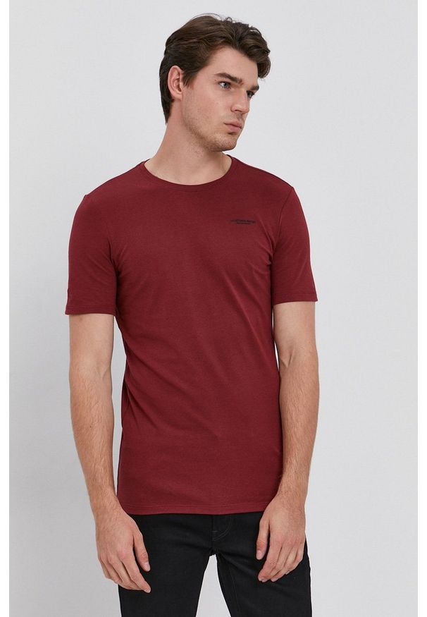 G-Star RAW - G-Star Raw - T-shirt. Kolor: czerwony. Materiał: bawełna. Wzór: aplikacja