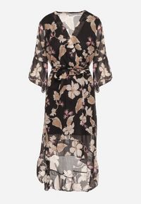 Born2be - Czarna Bawełniana Sukienka Kopertowa o Asymetrycznym Kroju z Wiązanym Paskiem Niteira. Okazja: na randkę, na co dzień. Typ kołnierza: dekolt w kształcie V. Kolor: czarny. Materiał: bawełna. Typ sukienki: kopertowe, asymetryczne. Styl: casual #7