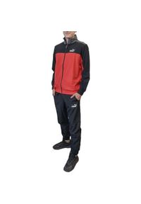Dres sportowy męski Puma Woven. Kolor: czerwony, wielokolorowy. Materiał: dresówka