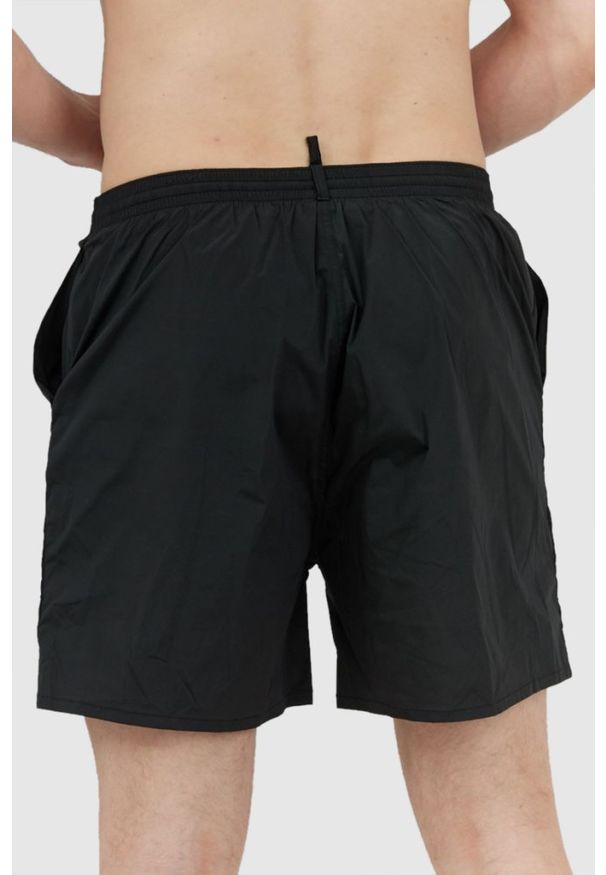 DSQUARED2 Beachwear Czarne męskie szorty kąpielowe icon, Rozmiar 46. Kolor: czarny. Materiał: poliester