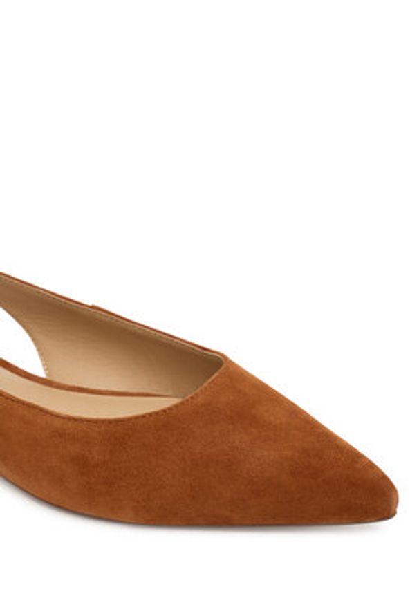 Lauren Ralph Lauren - LAUREN RALPH LAUREN Baleriny 802967746002 Brązowy. Kolor: brązowy. Materiał: zamsz, skóra