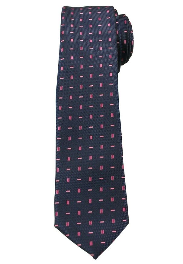 Ciemny Niebieski Elegancki Krawat -Angelo di Monti- 6 cm, Męski, w Różowy Wzór. Kolor: niebieski, różowy, wielokolorowy. Wzór: geometria. Styl: elegancki