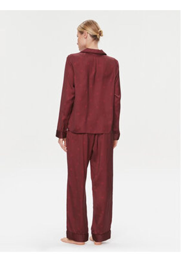 TOMMY HILFIGER - Tommy Hilfiger Piżama UW0UW04830 Bordowy Relaxed Fit. Kolor: czerwony. Materiał: syntetyk