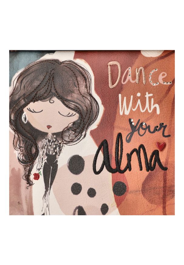 Biały Elegancki Plecak Damski Anekke Premium. Kolor: pomarańczowy. Materiał: materiał. Wzór: nadruk, kolorowy, napisy. Styl: elegancki