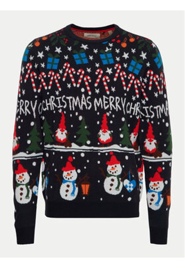 Blend Sweter 20717601 Granatowy Regular Fit. Kolor: niebieski. Materiał: syntetyk