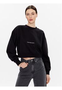 Calvin Klein Jeans Bluza J20J220689 Czarny Relaxed Fit. Kolor: czarny. Materiał: bawełna