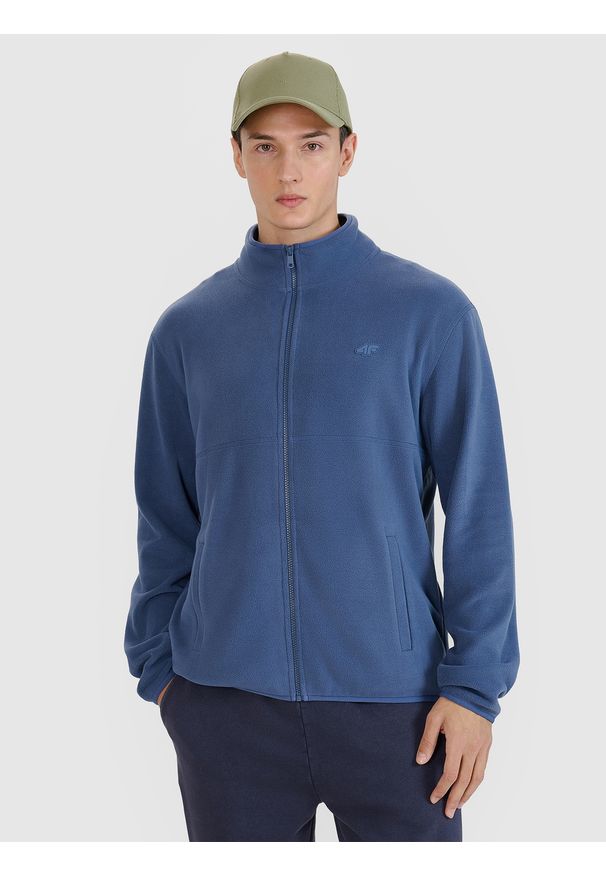 4f - 4F Polar regular ze stójką męski - niebieski L. Typ kołnierza: kołnierzyk stójkowy. Kolor: niebieski. Materiał: polar. Wzór: gładki. Sezon: zima. Sport: narciarstwo, turystyka piesza, wspinaczka, snowboard