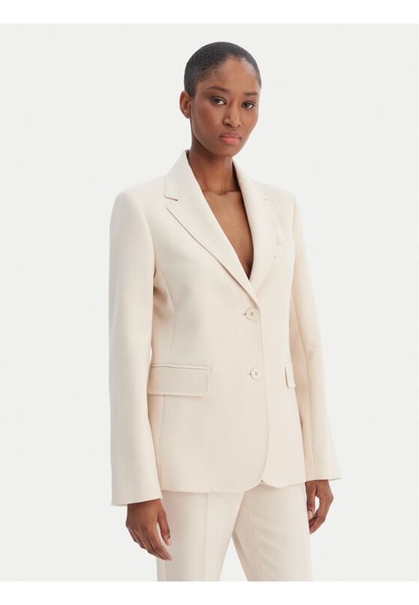 Weekend Max Mara Marynarka Uva 2615041061 Écru Slim Fit. Materiał: syntetyk