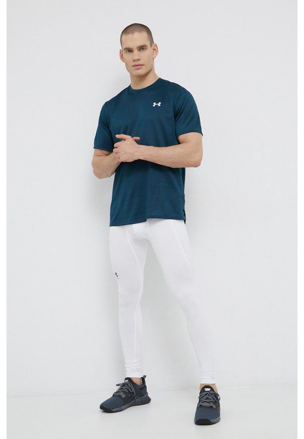Under Armour - Legginsy. Kolor: biały. Wzór: gładki