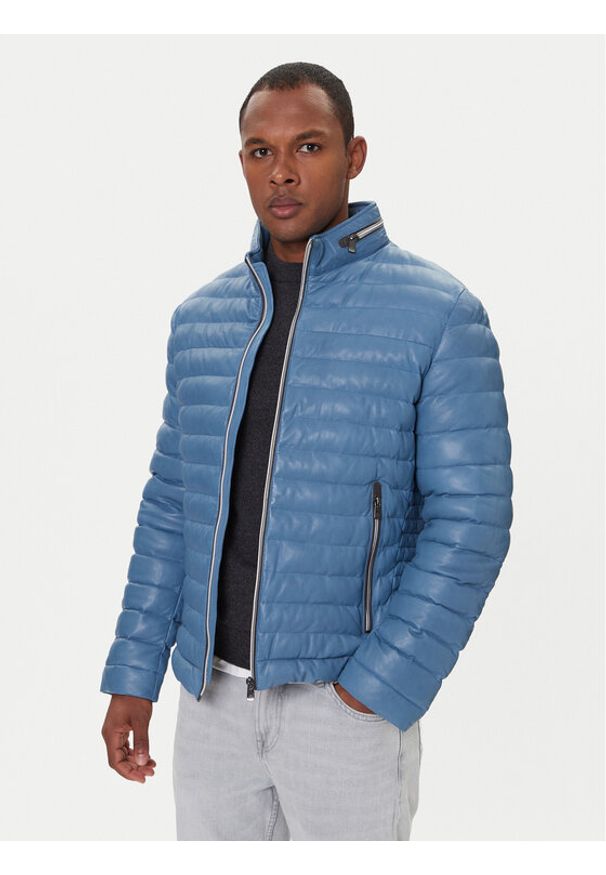 Milestone Kurtka skórzana Cortino 531019 60515 Niebieski Regular Fit. Kolor: niebieski. Materiał: skóra