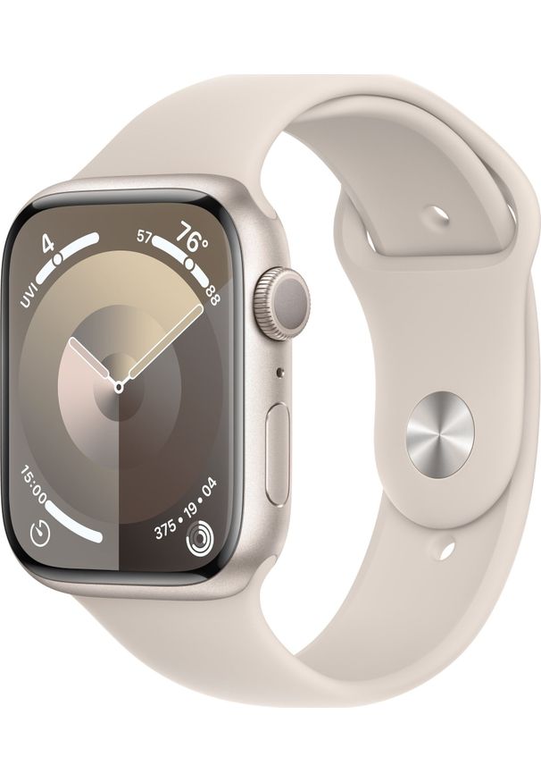 APPLE - Smartwatch Apple Watch 9 45mm GPS Starlight Alu Sport M/L Beżowy (MR973QP/A). Rodzaj zegarka: smartwatch. Kolor: beżowy. Styl: sportowy