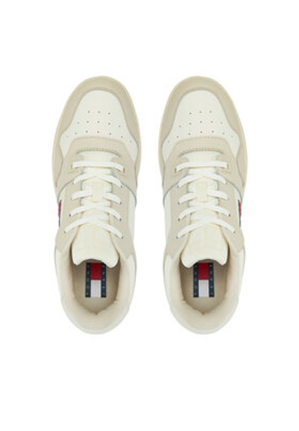 Tommy Jeans Sneakersy Tjm Retro Basket Ess EM0EM01395 Écru. Materiał: skóra