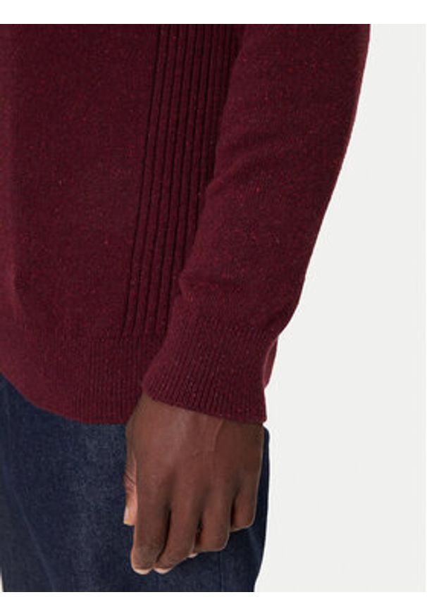 Barbour Sweter Tisbury MKN1187RE53 Bordowy Regular Fit. Kolor: czerwony. Materiał: wełna