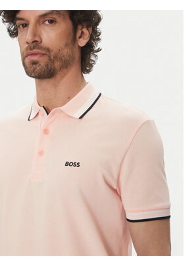 BOSS Polo Paddy 50469055 Różowy Regular Fit. Typ kołnierza: polo. Kolor: różowy. Materiał: bawełna