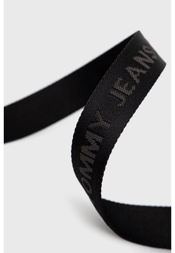 Tommy Jeans Pasek damski kolor czarny. Kolor: czarny. Materiał: poliester
