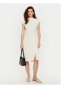 Calvin Klein Sukienka codzienna Heavy Crepe Ss Bodycon Dress K20K208091 Biały Slim Fit. Okazja: na co dzień. Kolor: biały. Materiał: syntetyk. Typ sukienki: proste, bodycon. Styl: casual