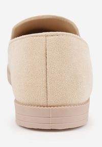 Born2be - Beżowe Balerinki w Stylu Mokasynów Thetea. Okazja: do pracy, na co dzień. Kolor: beżowy. Materiał: jeans. Styl: klasyczny, casual #5